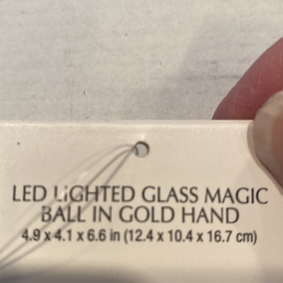 NWT & Vintage LED Lighted Glass Magic Ball in Gold Hand - Picture 4 of 11